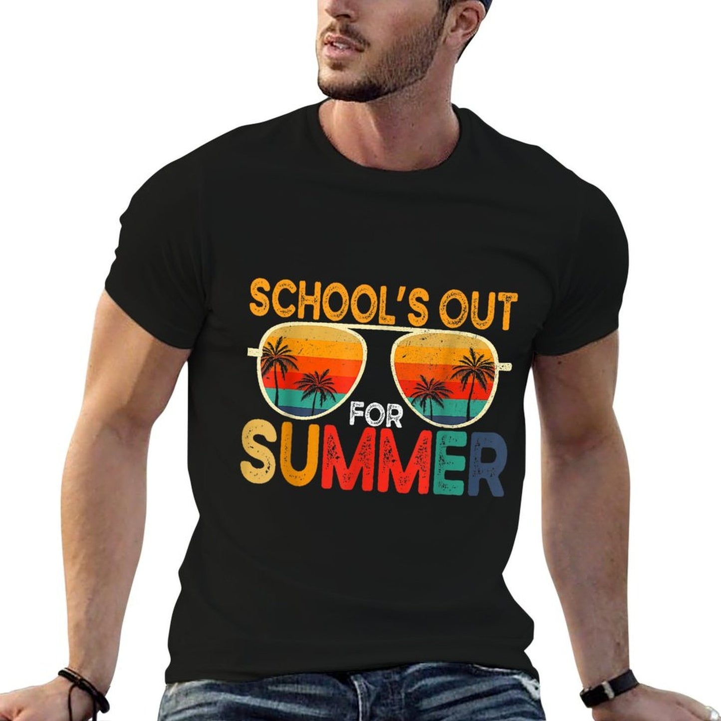 Retro Schools Out For Summer Last Day Of School Teacher Boy  Graphic-printed T-Shirt