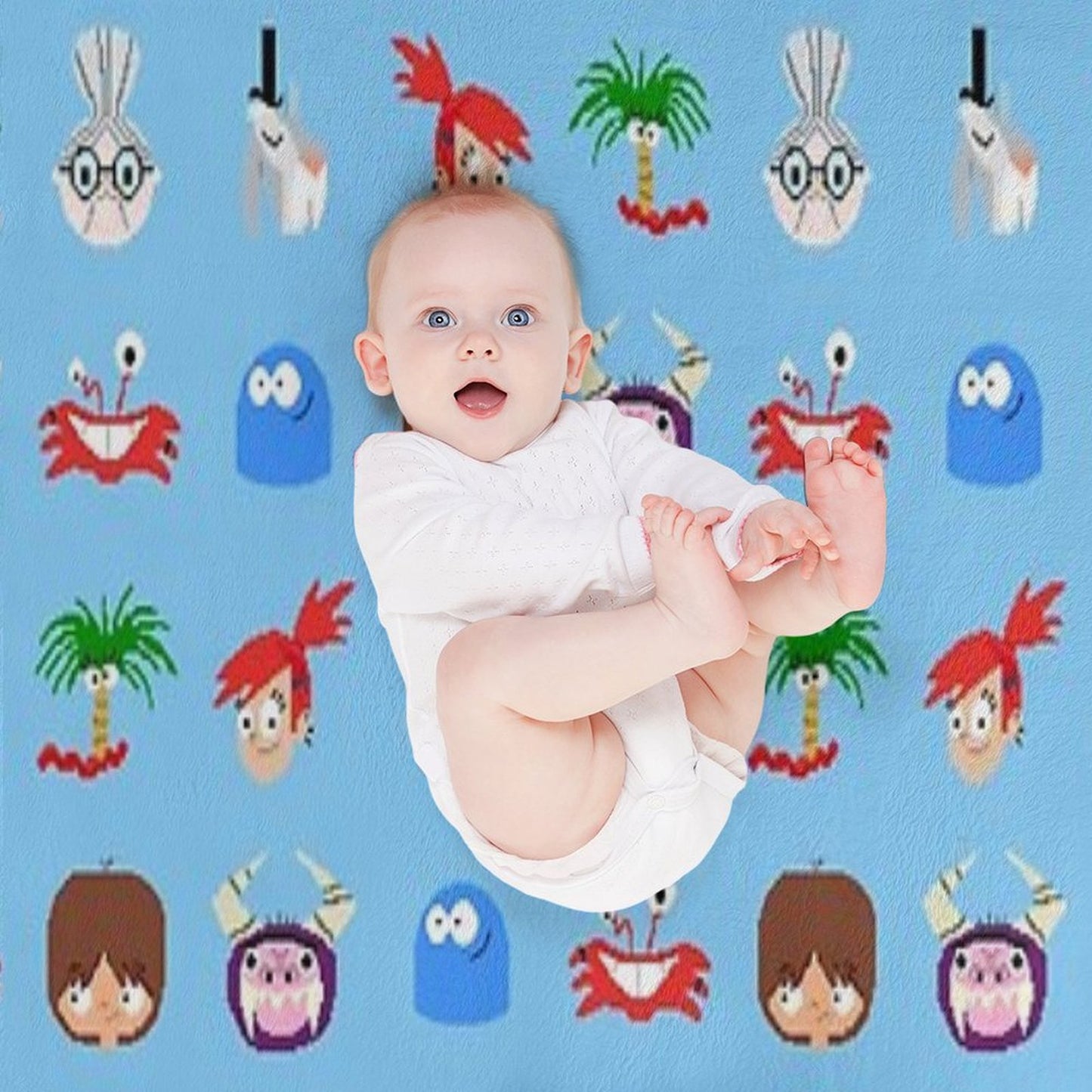 Fosters Home for Imaginary Friends - Pixel Pattern 2 Plush Throw Blanket