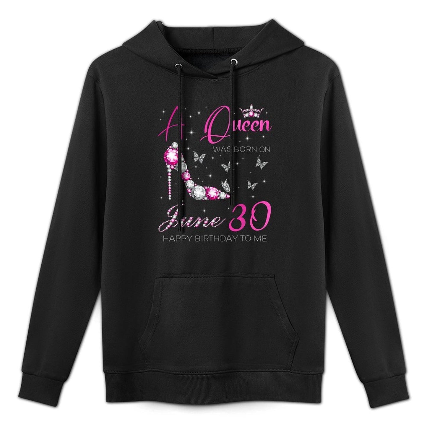 A Queen Was Born on June 30, 30th June Birthday Customizable Surface Hoodie