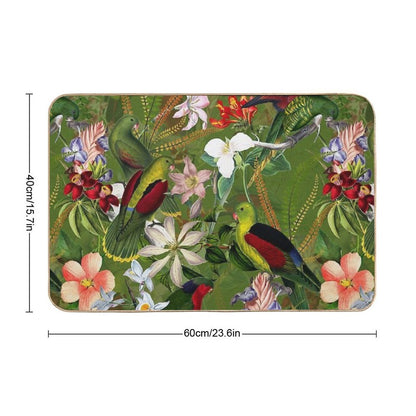 Vintage Parrot Jungle Botanical Garden 3 Nightgarden Durable Bath Mat