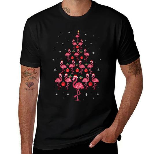 Pink Flamingo Christmas Tree Cute Flamingos Xmas Holiday  Versatile T-Shirt