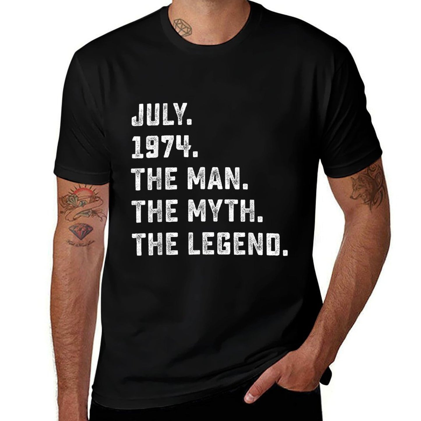 Man Myth Legend July 1974 50th Birthday Gift 50 Years Old  Oversized Silhouette T-Shirt