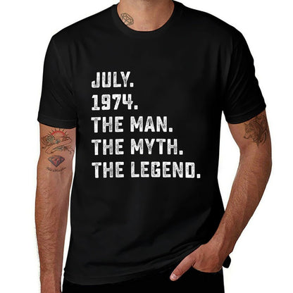 Man Myth Legend July 1974 50th Birthday Gift 50 Years Old  Oversized Silhouette T-Shirt