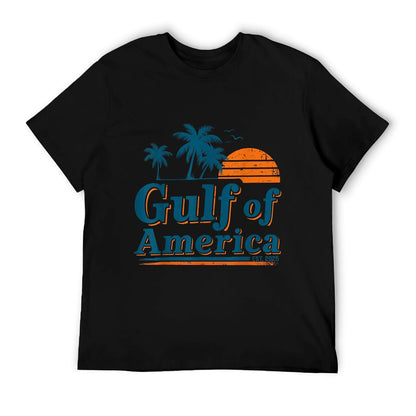 Retro Vintage Gulf Of US America 2025 American Gifts Ribbed Collar T-Shirt