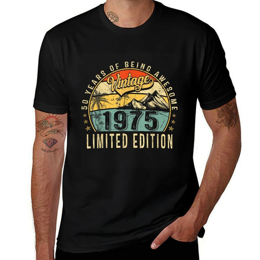 50 Years Old Gift Vintage 1975 50th Birthday Retro Men Women  Moisture-wicking T-Shirt
