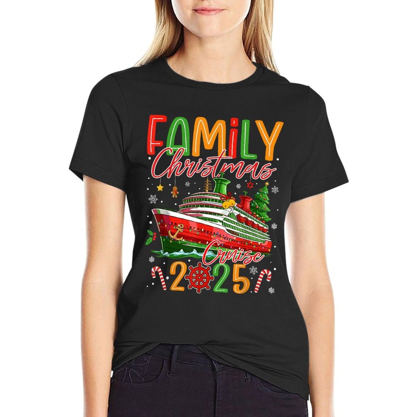 Family Christmas Cruise 2025 Matching Family Cruise Holiday  Durable T-Shirt