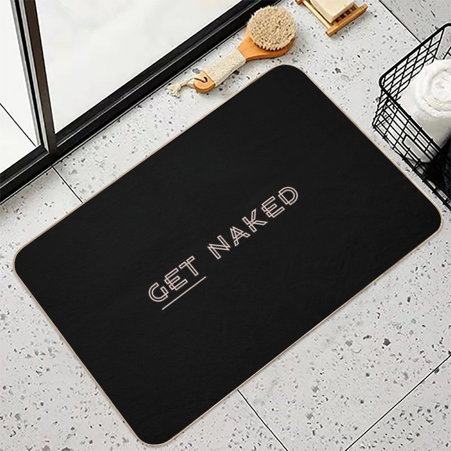 Funny Get Naked  Toxin-Free Bath Mat