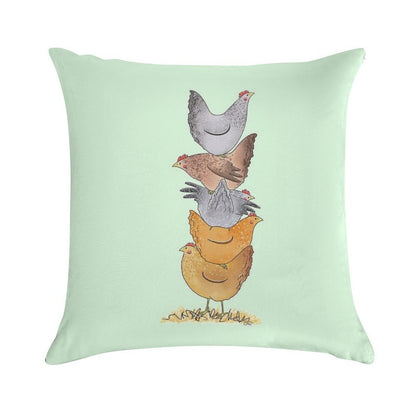 Hen Tower Soft Washable Throw Pillow