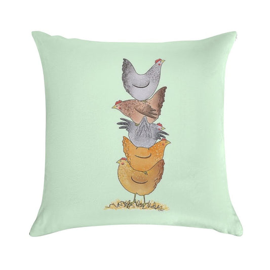Hen Tower Soft Washable Throw Pillow