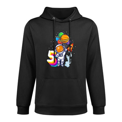 Kids 5th Birthday Boy Astronaut 5 Years Space Travel Space Shape Retention Hoodie