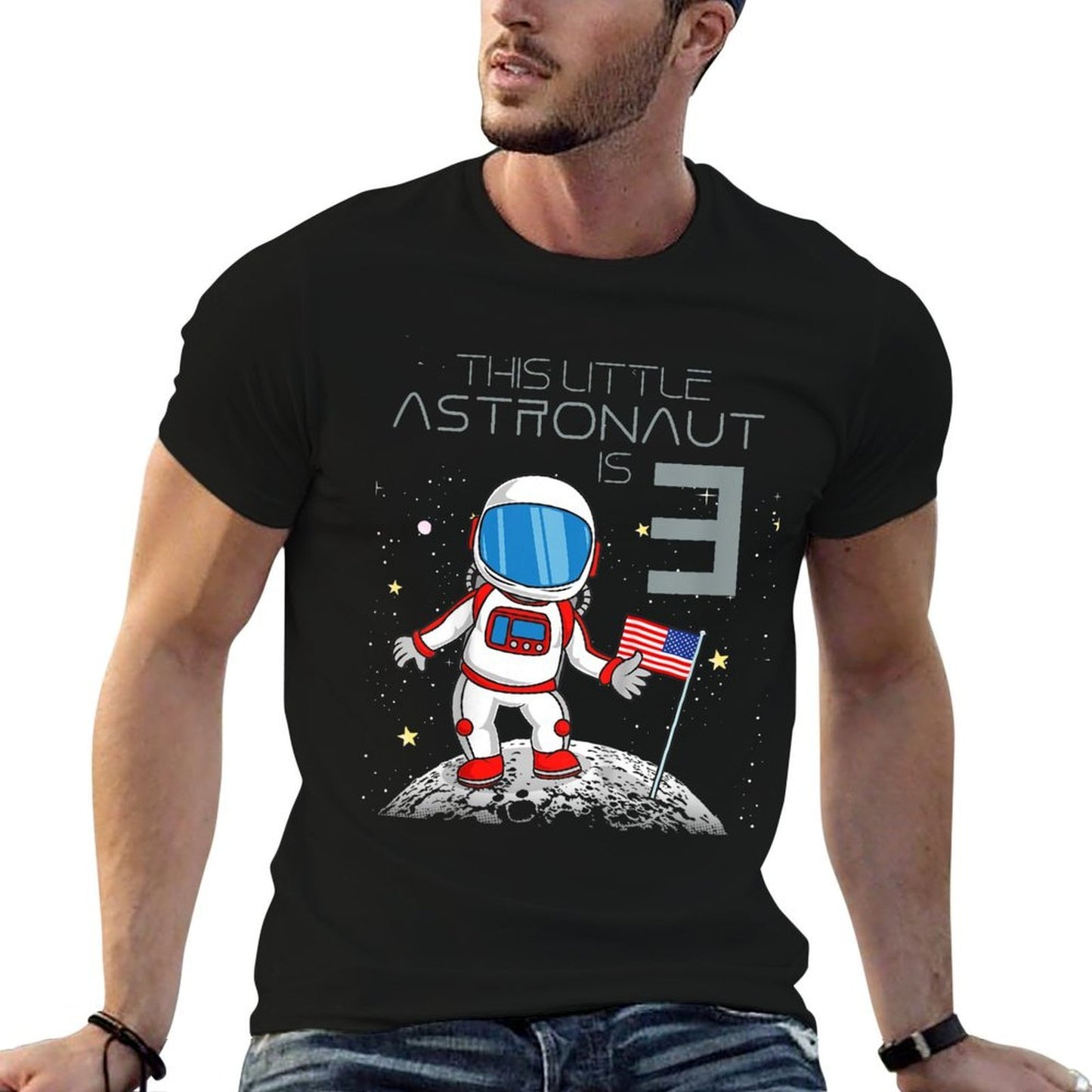 Kids 3rd Birthday Astronaut Boys Gift 3 Year Old Space Geek  Lightweight T-Shirt