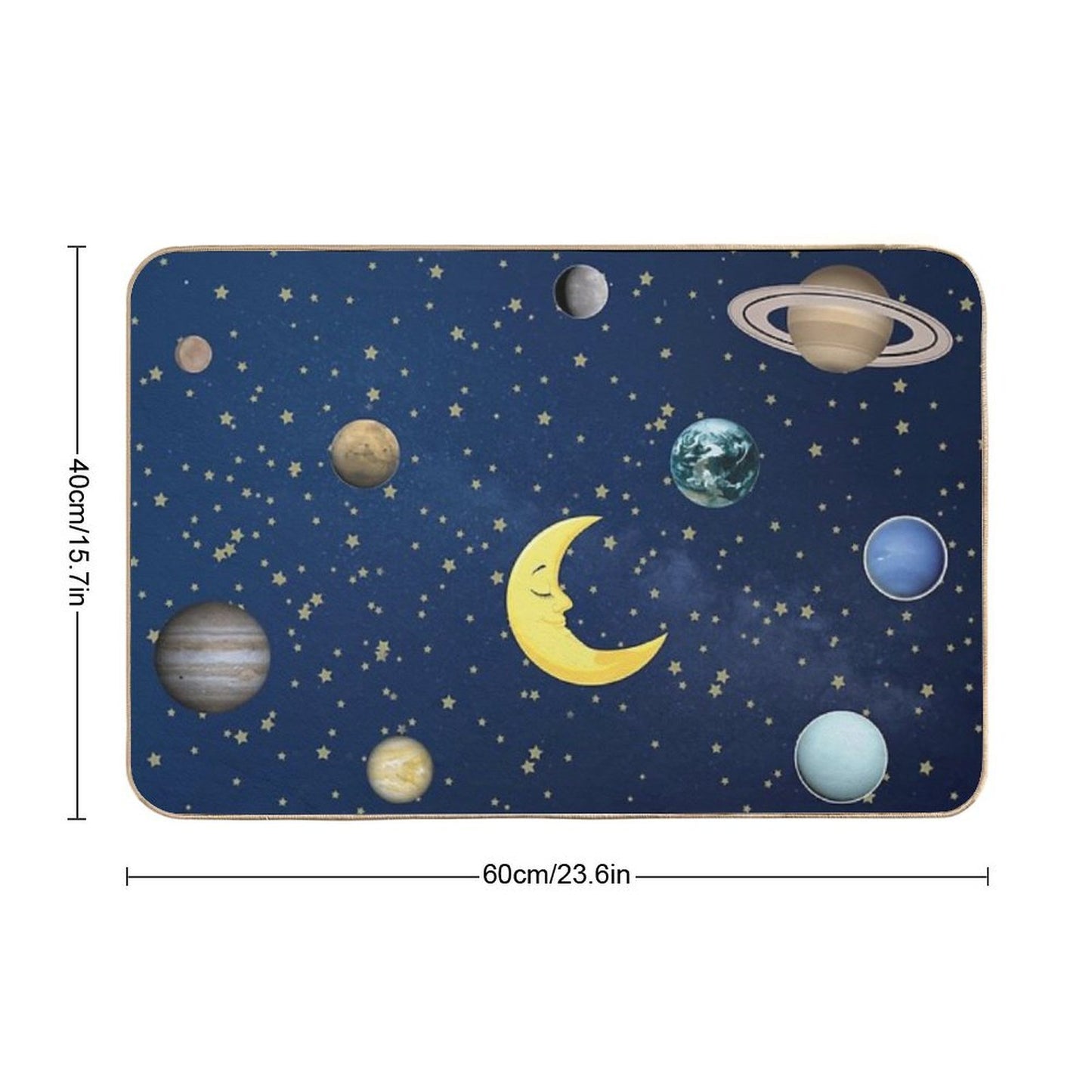 Cosmos with Planets And Stars Durable Bath Mat