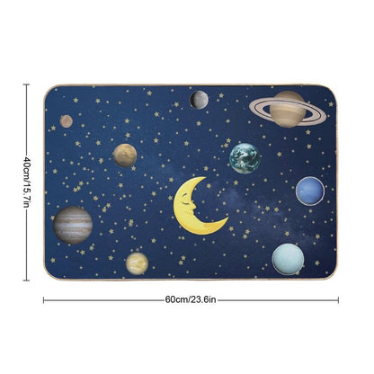 Cosmos with Planets And Stars Durable Bath Mat