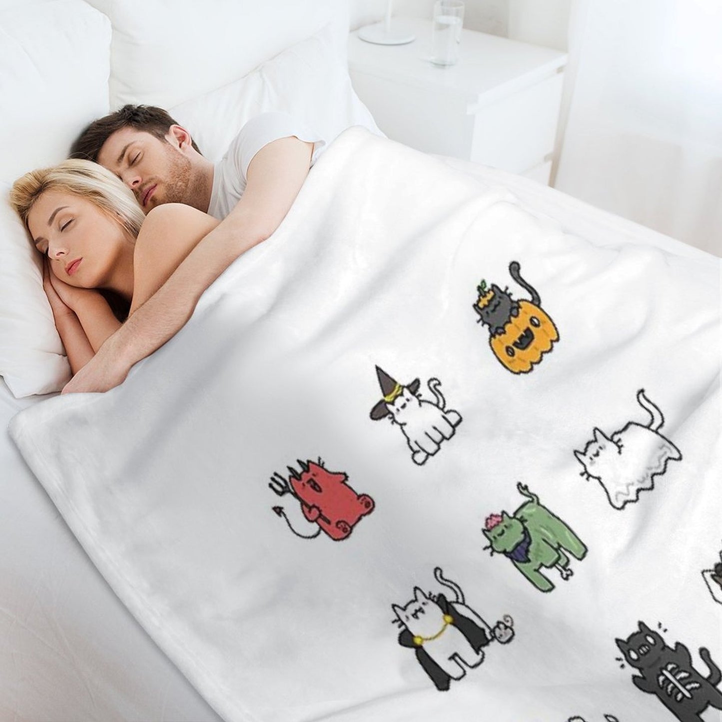 Halloween Kittens Wrinkle-free Throw Blanket