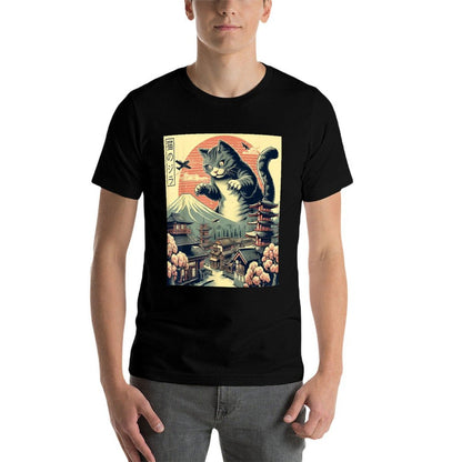 Catzilla Cat Japanese Art Funny Cat Gifts For Men Women Kid  Affordable Price T-Shirt