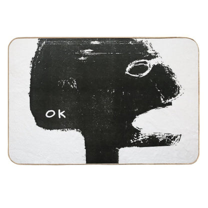 OK Monochrome Illustration  Absorbent Bath Mat