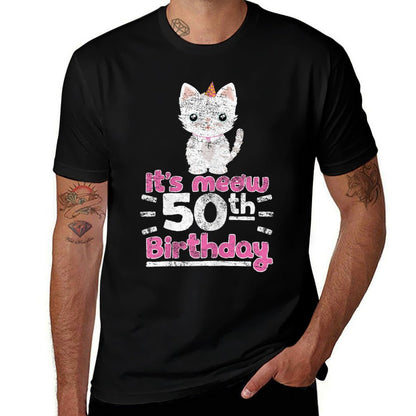 Cute Kitten Kitty Cat 50th Birthday Women 50 Years  Soft T-Shirt