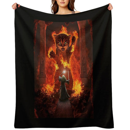 Balrog Cat Shirt TShir Eco-conscious Throw Blanket