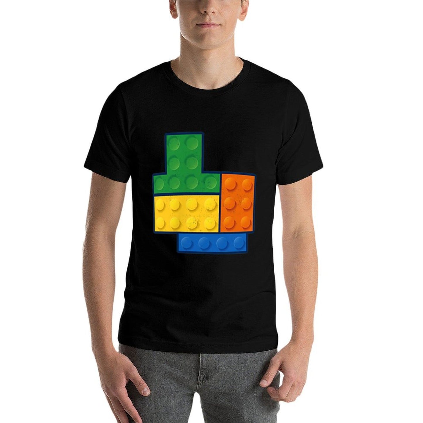 Building Blocks Pocket Master Builder Gamer Men Women Kids  Rolled Sleeves T-Shirt