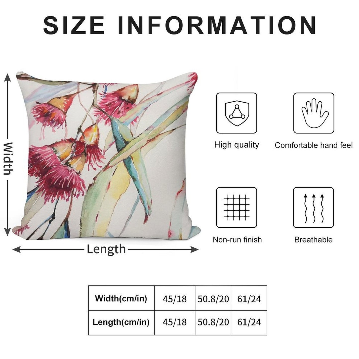 Gum Tree Watercolour Soft Ultra-Soft Texture Throw Pillow