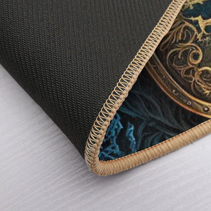 Blue Eagle with Sword & Shield  Non-Slip Bath Mat