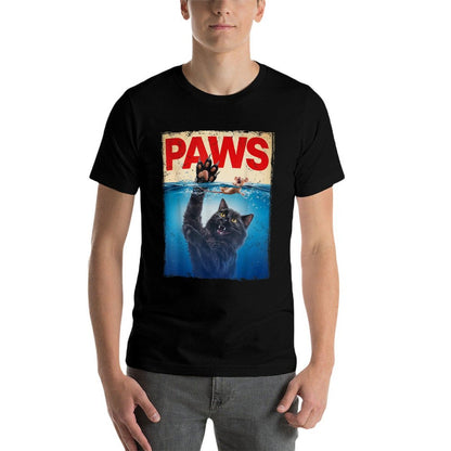 Paws Parody Black Cat Chasing A Cute Scared Mouse Top Kitten Odor-resistant T-Shirt