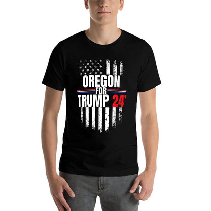 Oregon For Trump 2024 American Flag  Versatile T-Shirt