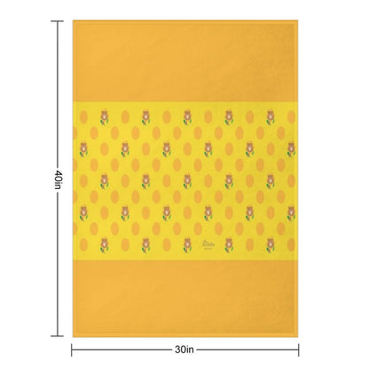 Sunflower Yellow Colorful Print – Cute Cartoon Beaver Taffy Floral Design Multi-functional Throw Blanket
