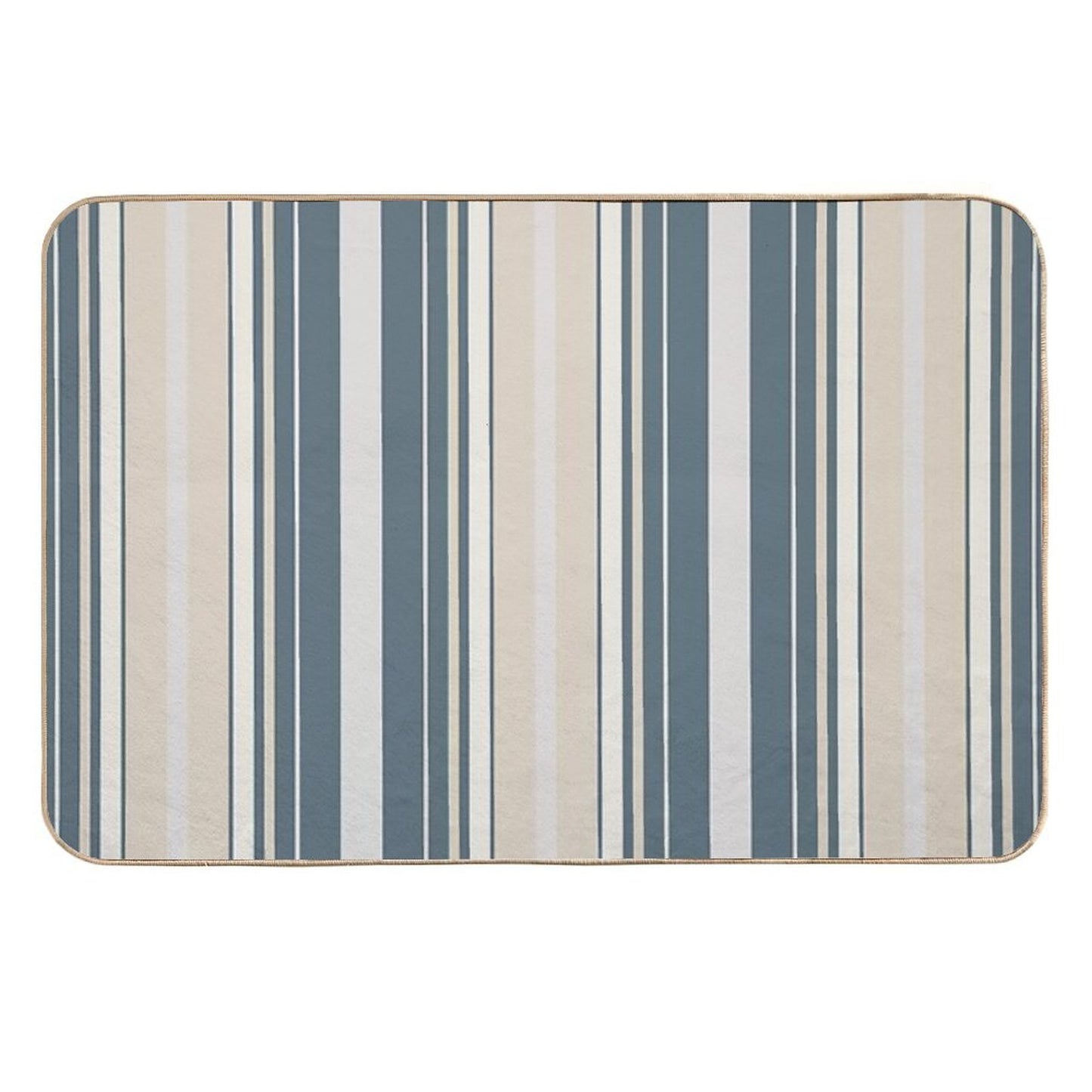 Nice & Neutral Slimming Effect Vertical Balanced Stripes  Long-Lasting Bath Mat