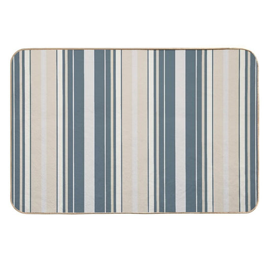 Nice & Neutral Slimming Effect Vertical Balanced Stripes  Long-Lasting Bath Mat