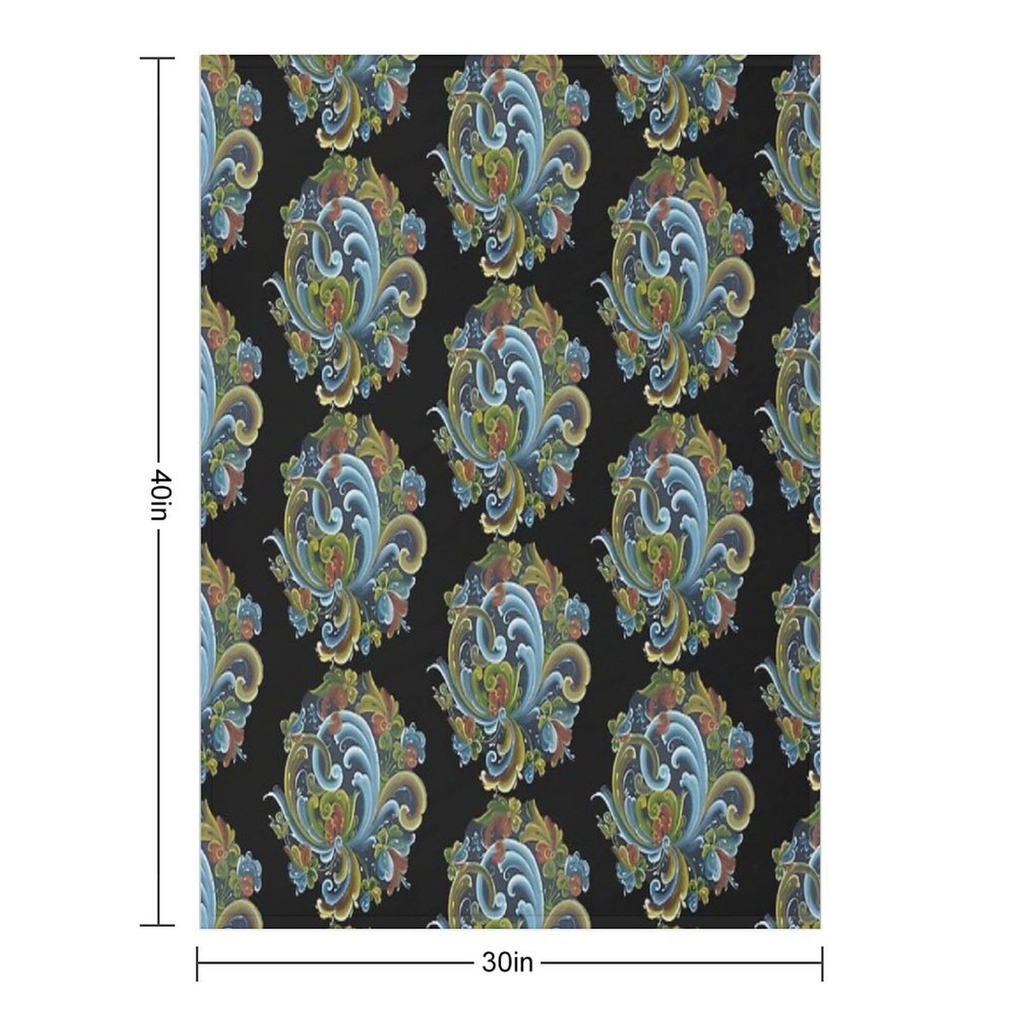 Traditional Norwegian Telemark Rosemaling Velvety-soft Throw Blanket