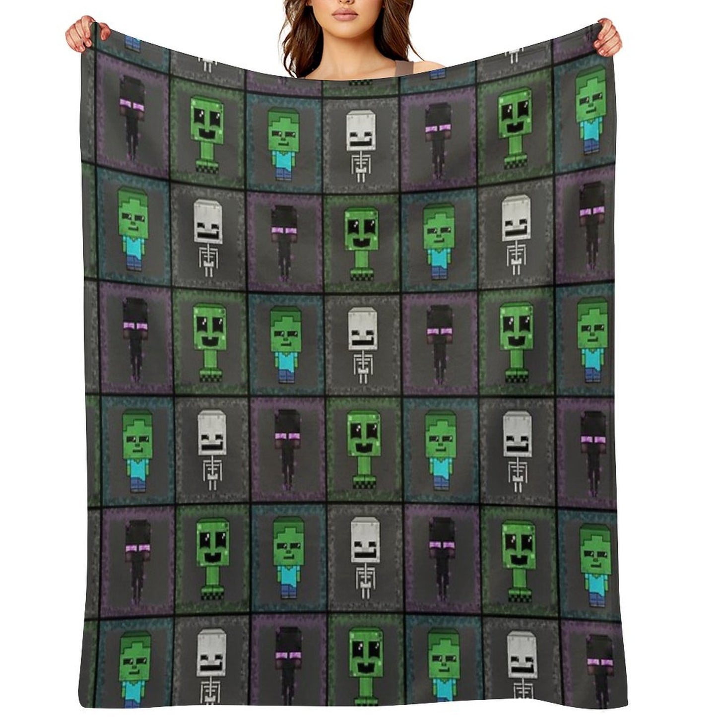 Merry Minecraft Mobs Anti-pilling Throw Blanket