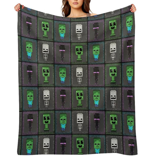 Merry Minecraft Mobs Anti-pilling Throw Blanket