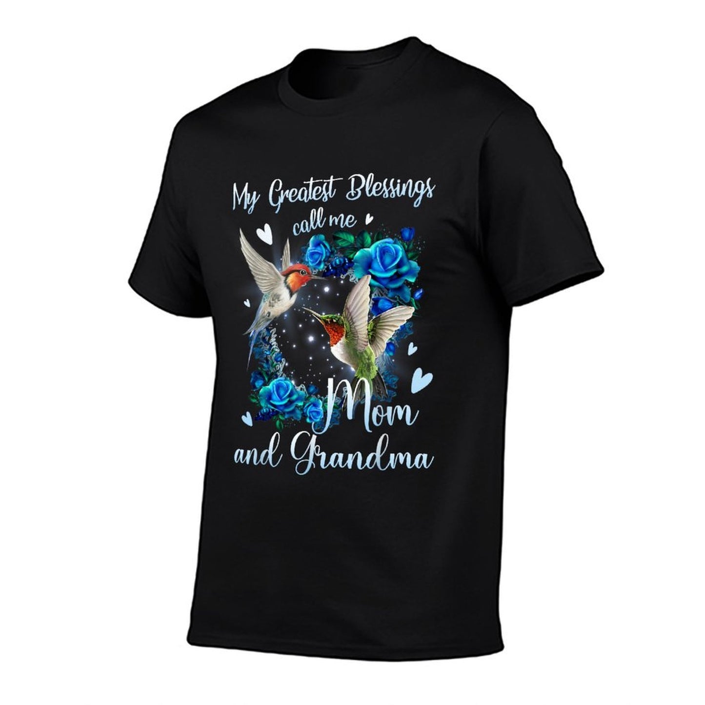 My Greatest Blessing Call Me Mom And Grandma Hummingbird  Oversized Silhouette T-Shirt