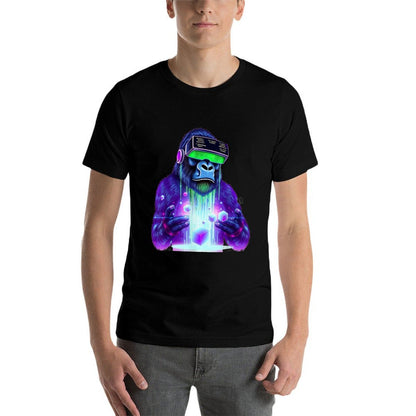 Gorilla VR Gamer Playing Tag Boys Funny Adult Gorilla VR  Trendy Pattern T-Shirt