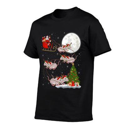 Rats Santa Sleigh Flying Funny Magical Christmas  Slim-fit Cut T-Shirt