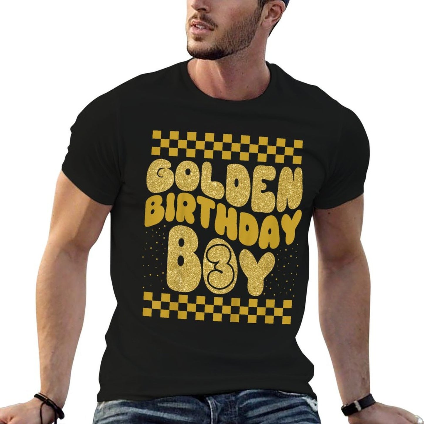 Kids Golden 3rd Birthday Boys Toddlers Birthday Party Decoration  Odor-resistant T-Shirt