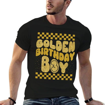Kids Golden 3rd Birthday Boys Toddlers Birthday Party Decoration  Odor-resistant T-Shirt