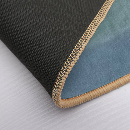 Minimalist Landscape Art in Neutral Blue Tones  Easy To Clean Bath Mat