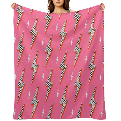 Lightning Bolt Thunder Flash Preppy Pink Premium Throw Blanket