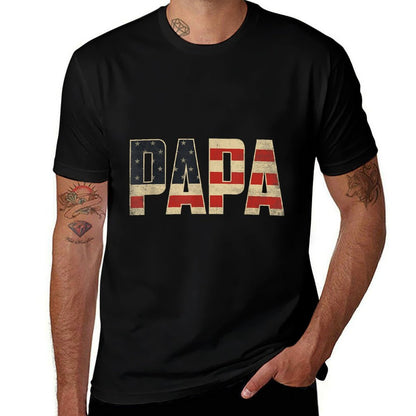 Papa Bold Patriotic American Father’s Day Papa  Versatile T-Shirt