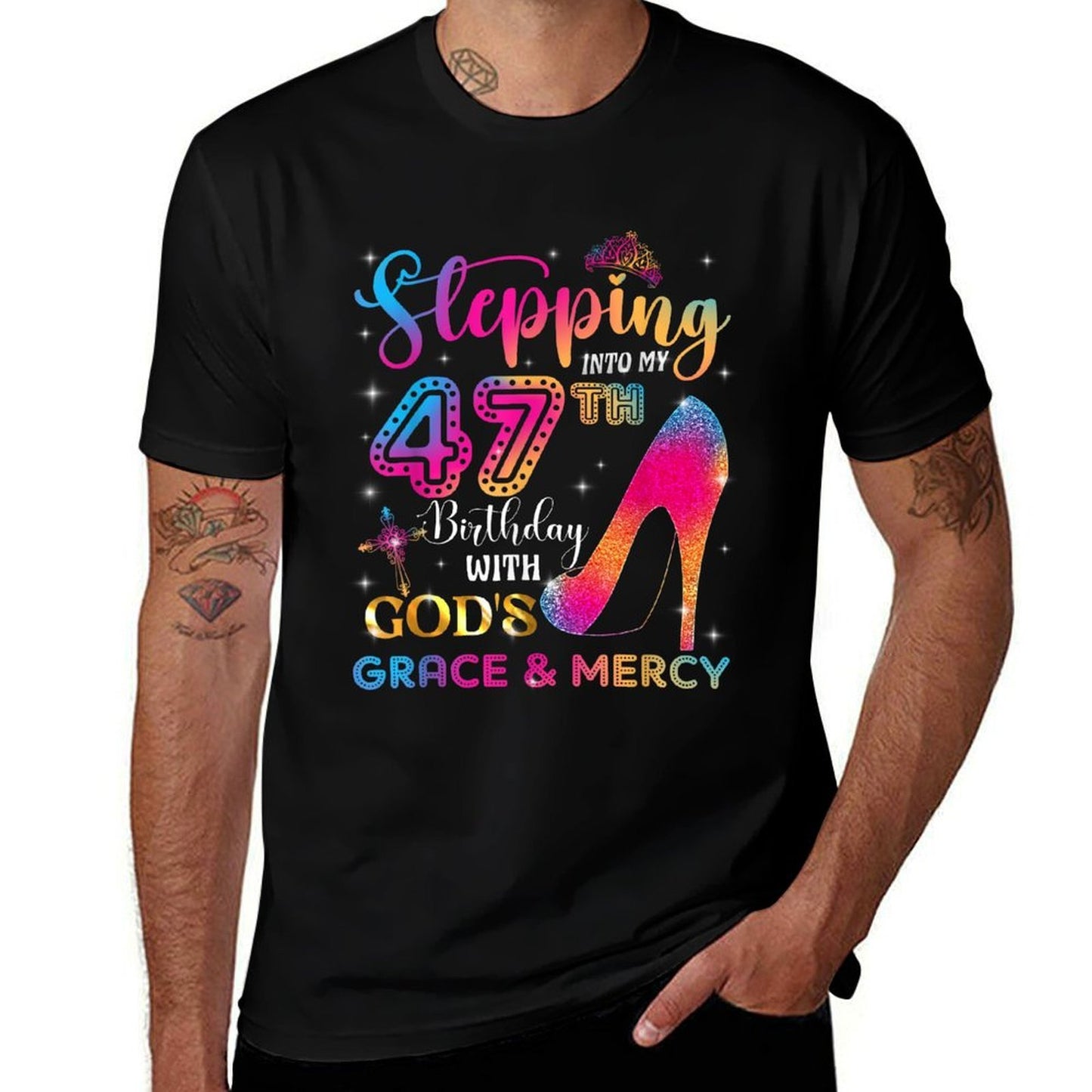 Stepping Into My 47th Birthday with God's Grace & Mercy Girl  Stretchy T-Shirt