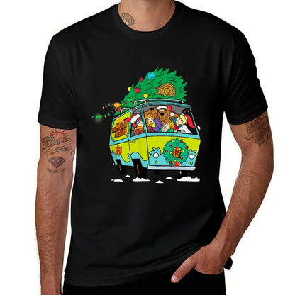 Christmas Scooby Doo Mystery Machine Gang Tree on Van  Moisture-wicking T-Shirt