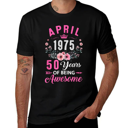 Awesome Since 1975 50 Years Old April 50Th Birthday Women  Lightweight T-Shirt