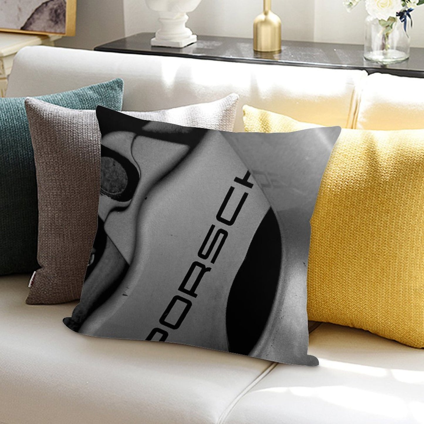 Porsche Soft Reinforced Edging Throw Pillow