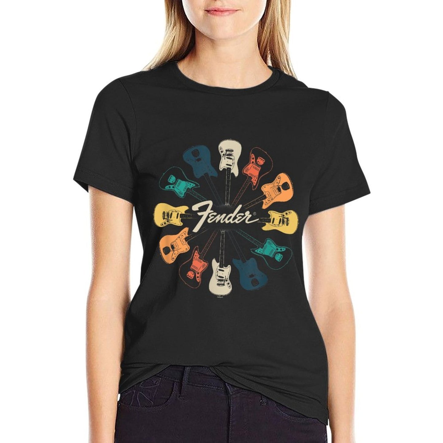 Fender Retro Guitar Kaleidoscope  Trendy Pattern T-Shirt