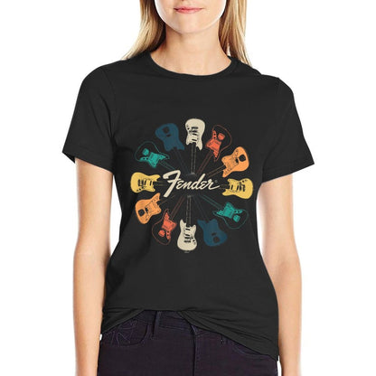 Fender Retro Guitar Kaleidoscope  Trendy Pattern T-Shirt