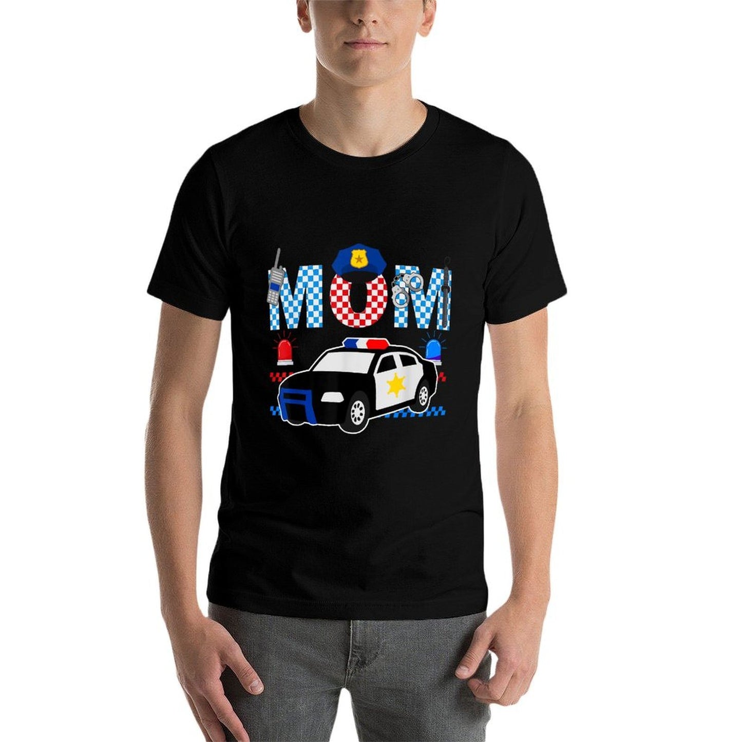 Cop Mom Police Themed Kids Birthday Officer Party Matching  Easy-care T-Shirt
