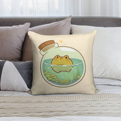 Round Frog Potion Soft Durable Construction Throw Pillow