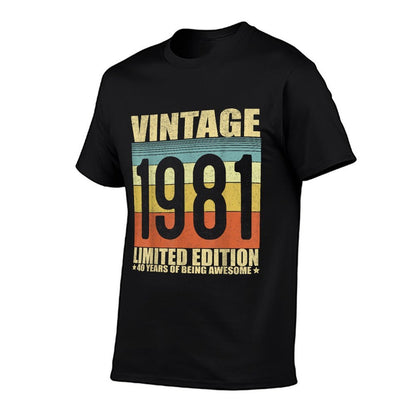 Vintage 1981 40th Birthday Gift Men Women 40 Years Old  Stretchy T-Shirt